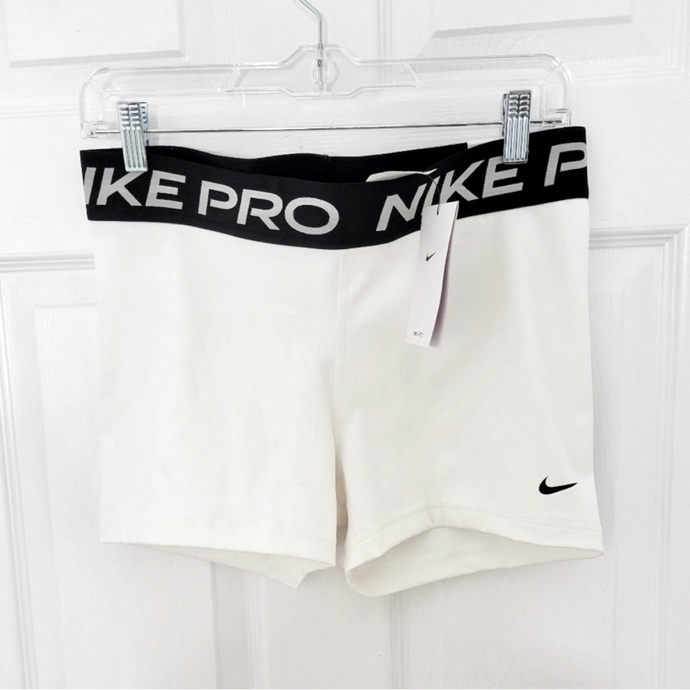 NWT White Nike Pro Large Spandex Running Shorts